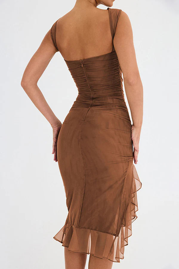 Maureen | Elegant Charlotte Ruffle Midi Dress for All Occasions - Image 9