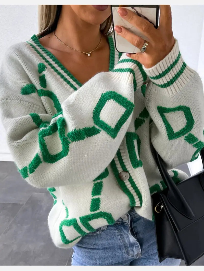 Eliza | Women's V-Neck Button-Front Cardigan - Image 6