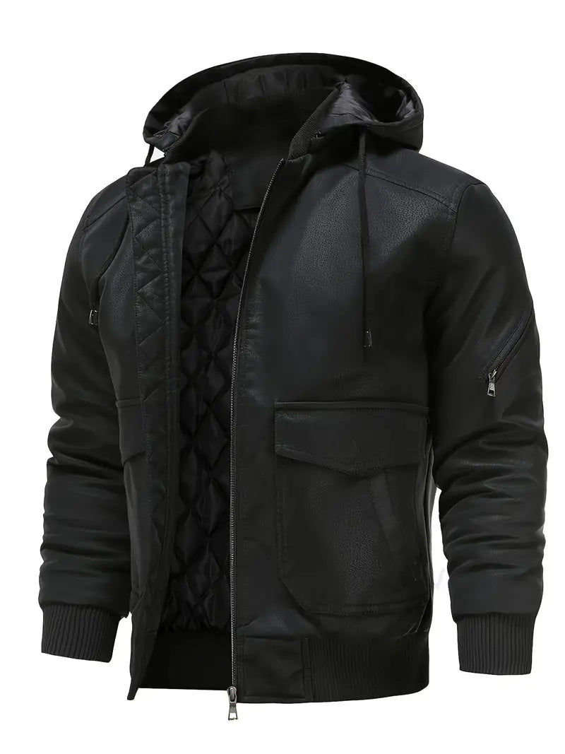 Kyle | Men's Hooded Bomber Jacket - Image 7