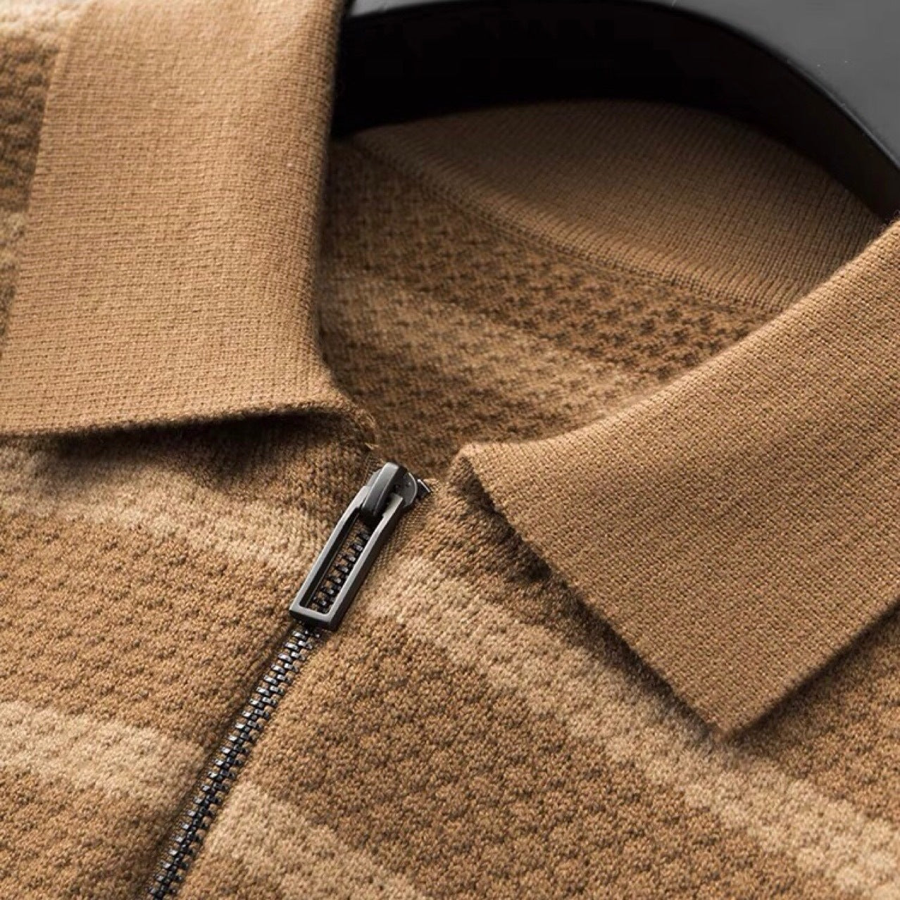 Jared | Men's Half-Zip Striped Polo Shirt - Image 4