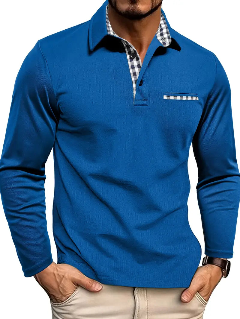 Raymond | Classic Men's Summer Polo Shirt with Long Sleeves - Image 5