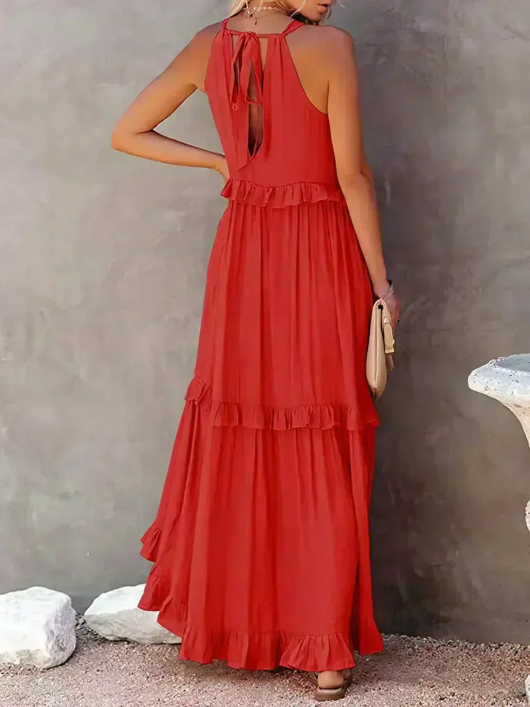 Molly | Elegant Sleeveless Ruffle Trim Dress for Women - Image 19