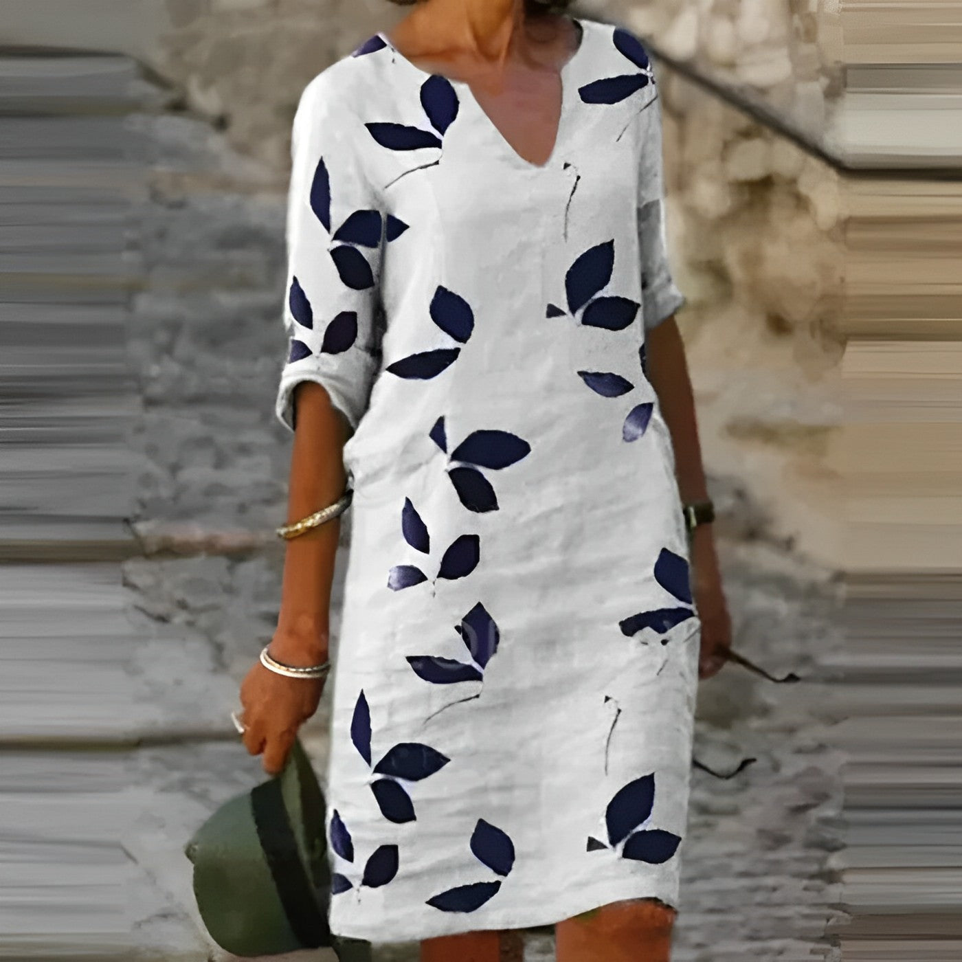 Kylie | Elegant Leaf Print Dress for Sophisticated Women - Image 1
