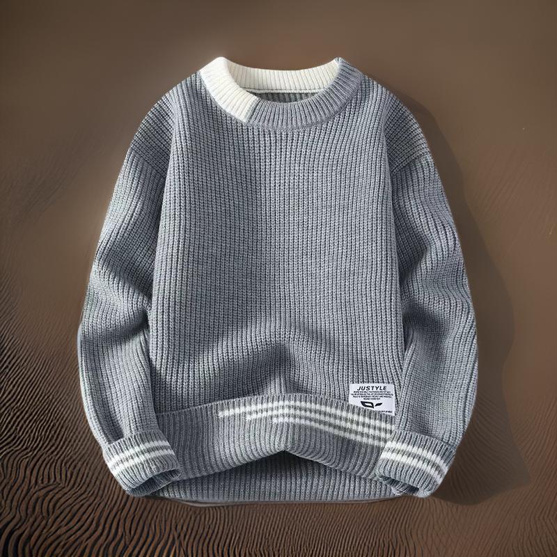 Josephus | Men's Striped Relaxed Fit Sweater - Image 2