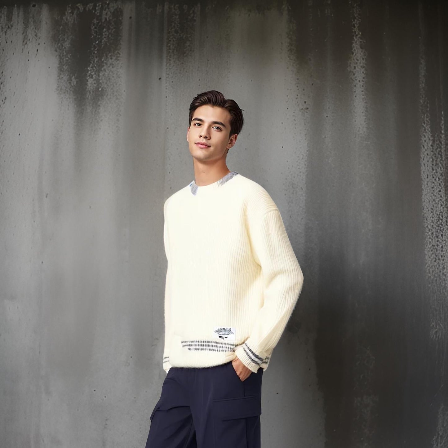 Josephus | Men's Striped Relaxed Fit Sweater - Image 6