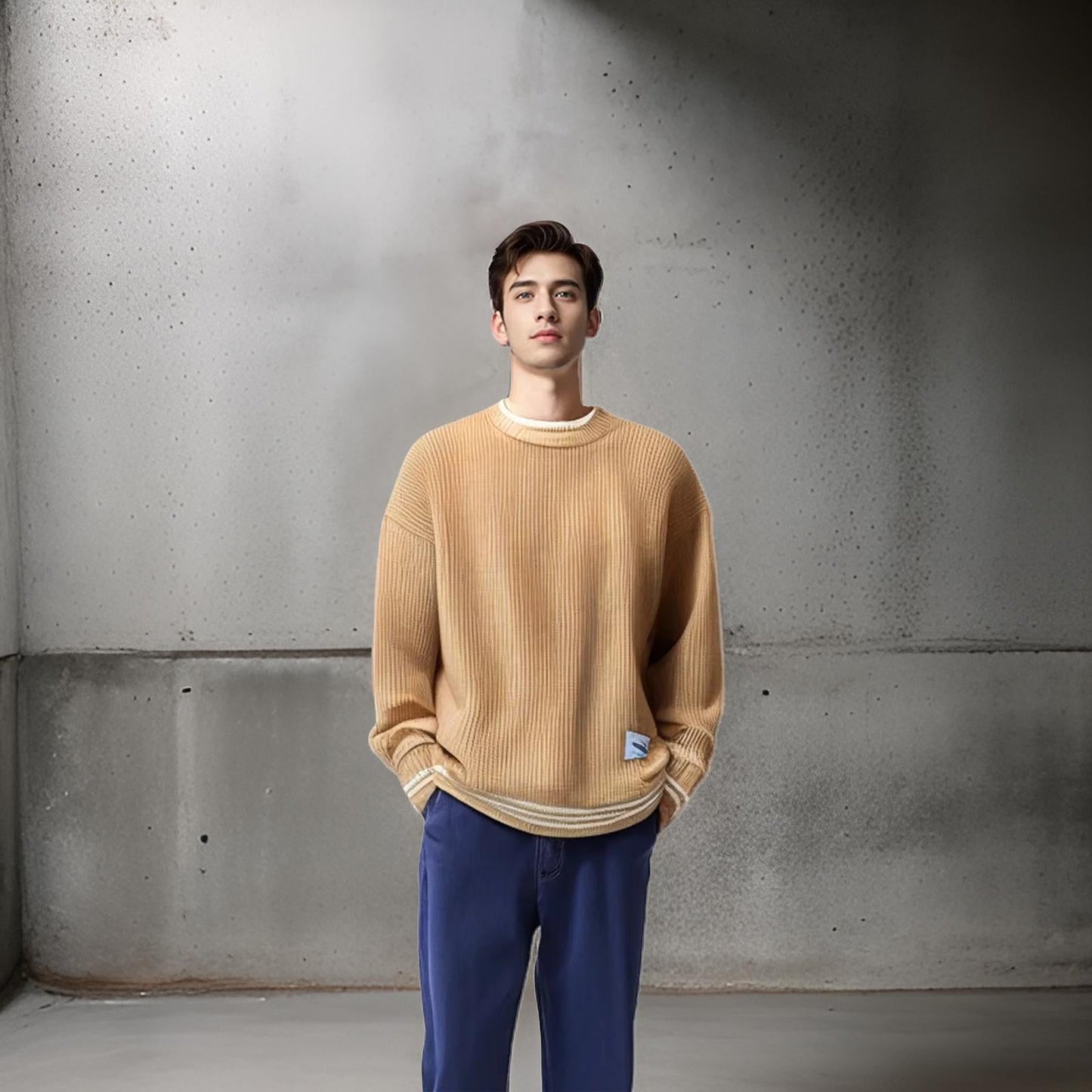 Josephus | Men's Striped Relaxed Fit Sweater - Image 7