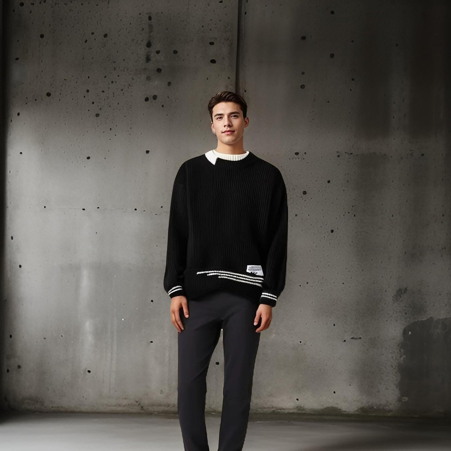 Josephus | Men's Striped Relaxed Fit Sweater - Image 5