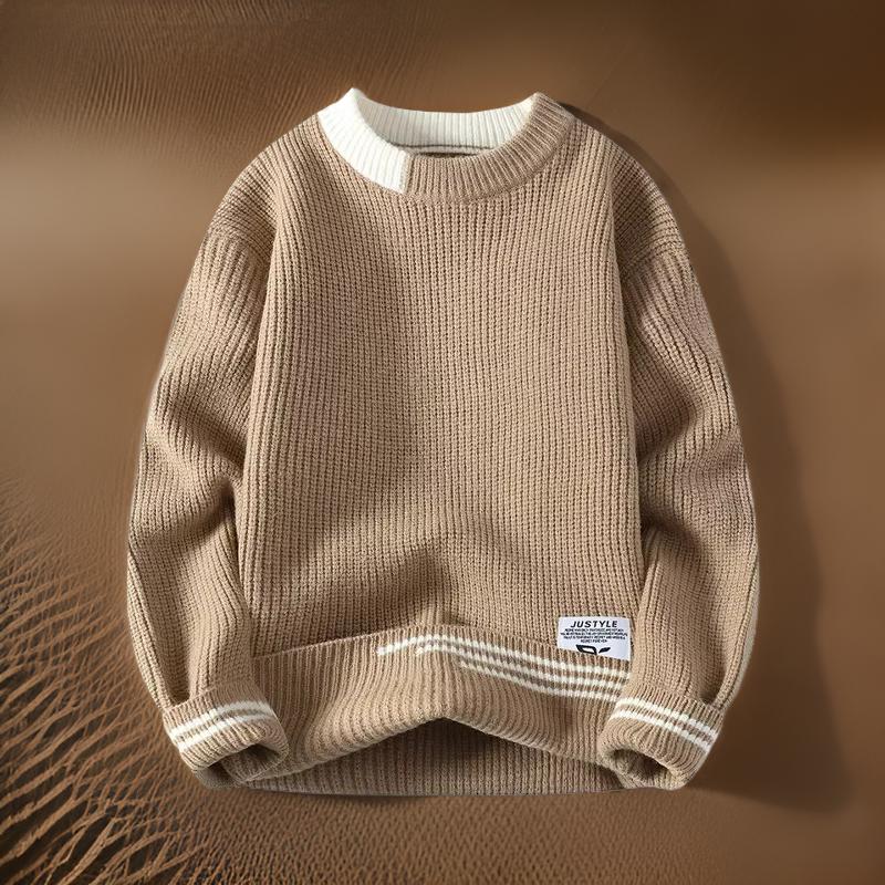Josephus | Men's Striped Relaxed Fit Sweater - Image 3