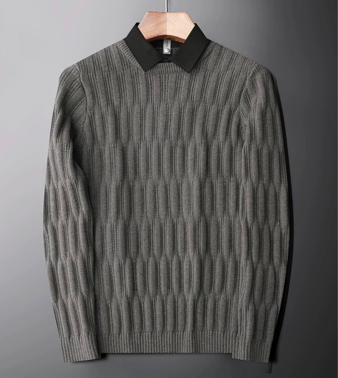 Lenny | Men's Ribbed Polo Collar Sweater - Image 2