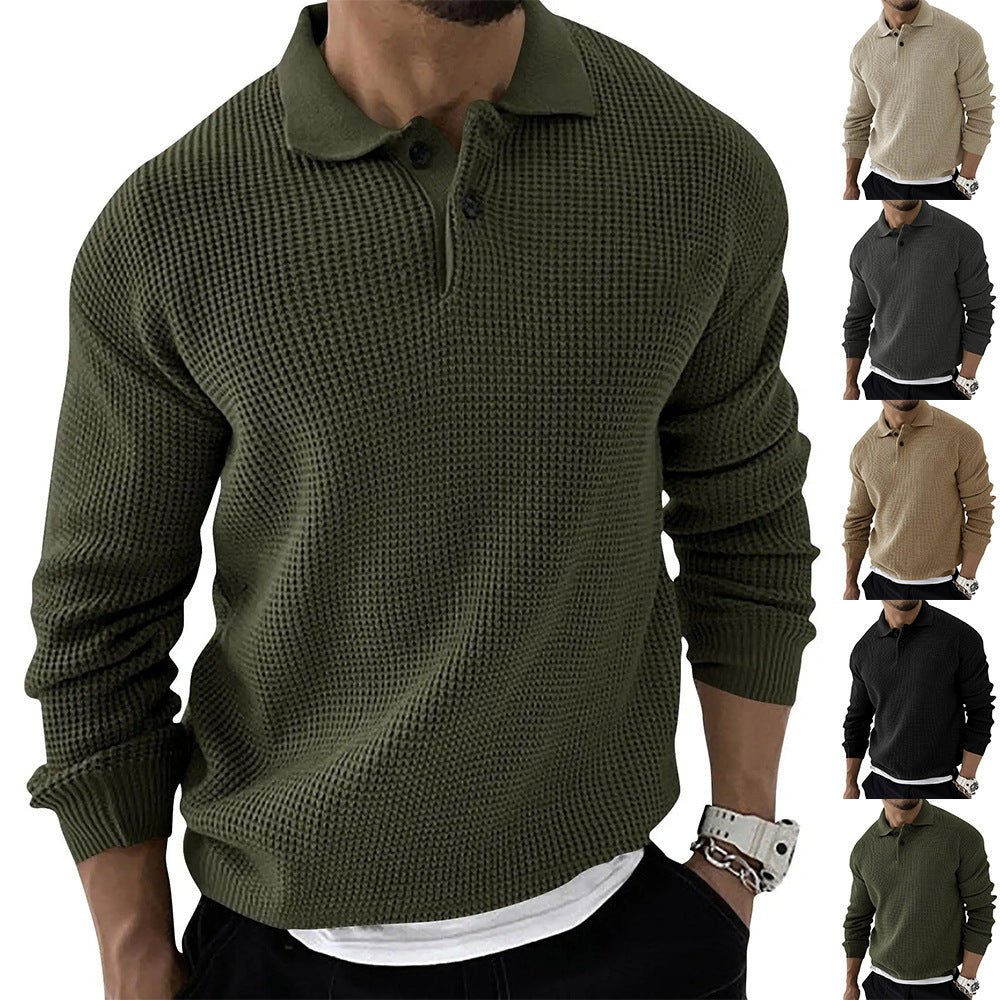 Demetrius | Men's Long Sleeve Polo Sweater - Image 1