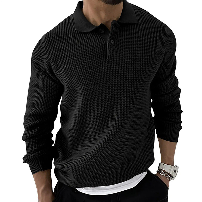 Demetrius | Men's Long Sleeve Polo Sweater - Image 5