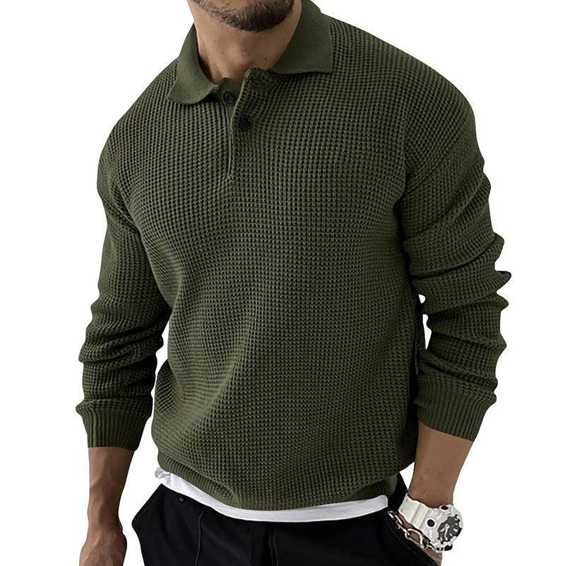 Demetrius | Men's Long Sleeve Polo Sweater - Image 6