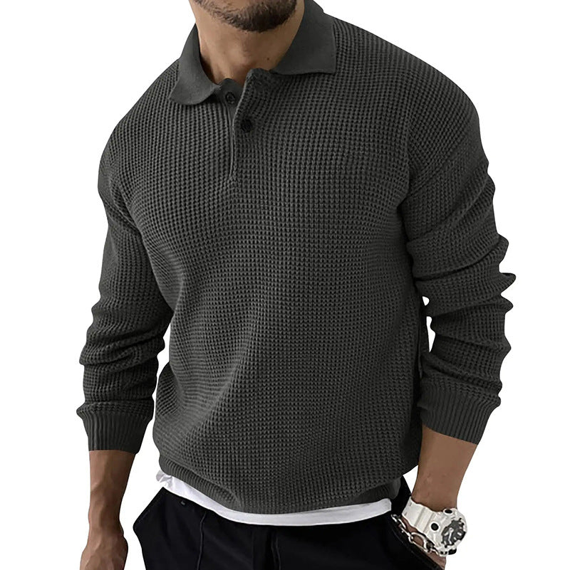 Demetrius | Men's Long Sleeve Polo Sweater - Image 4
