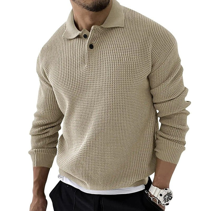Demetrius | Men's Long Sleeve Polo Sweater - Image 3