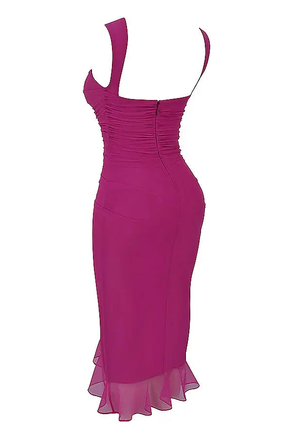 Maureen | Elegant Charlotte Ruffle Midi Dress for All Occasions - Image 11