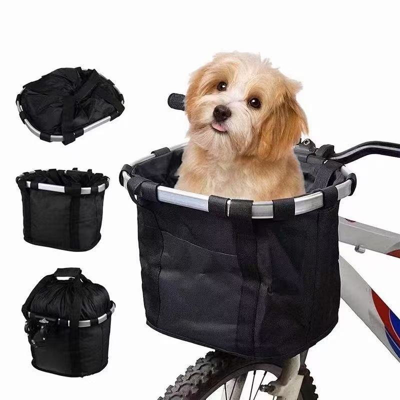 Collapsible Insulated Front Bike Basket with Quick-Release Mounting and Waterproof Liner