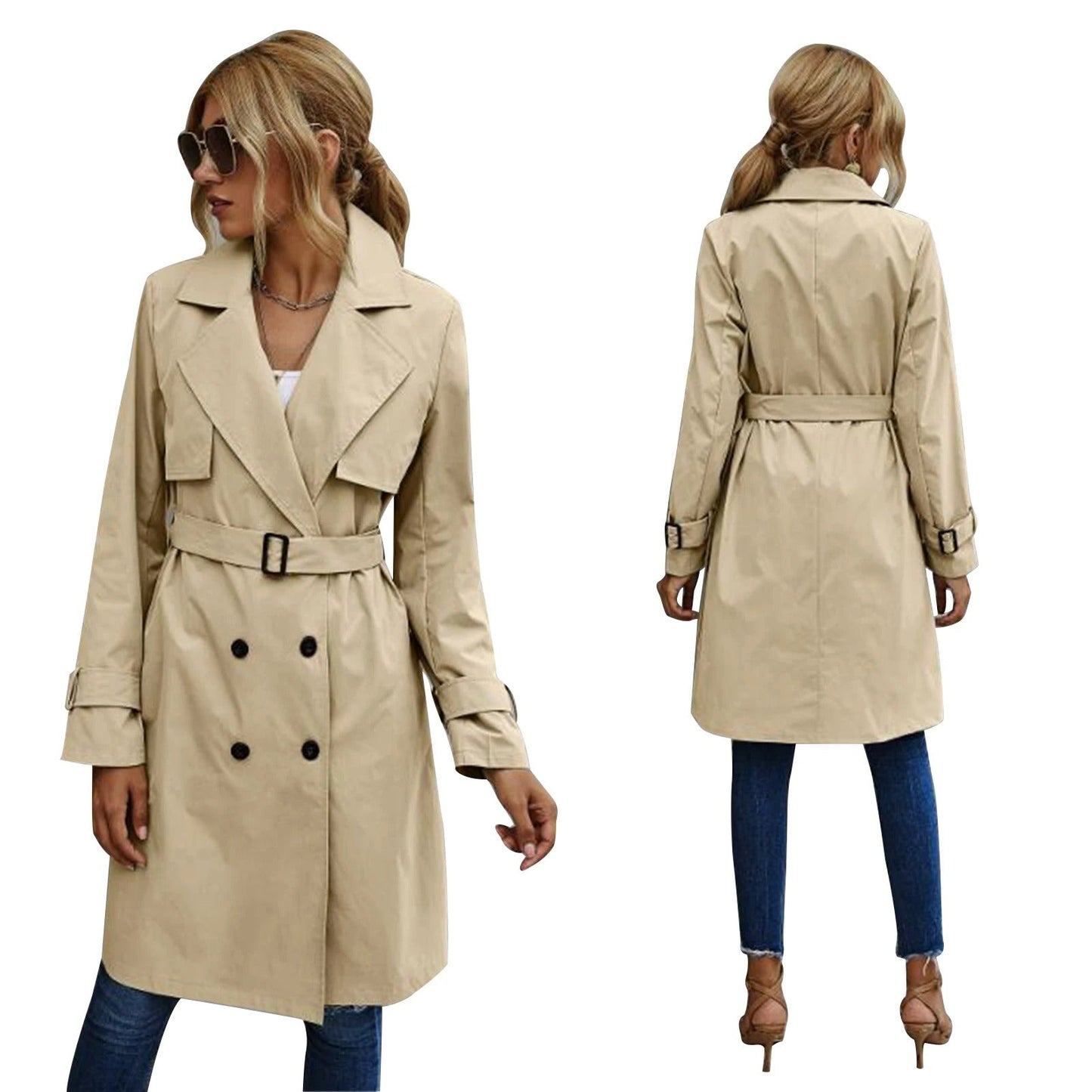 Penny | Women's Double-Breasted Trench Coat - Image 2