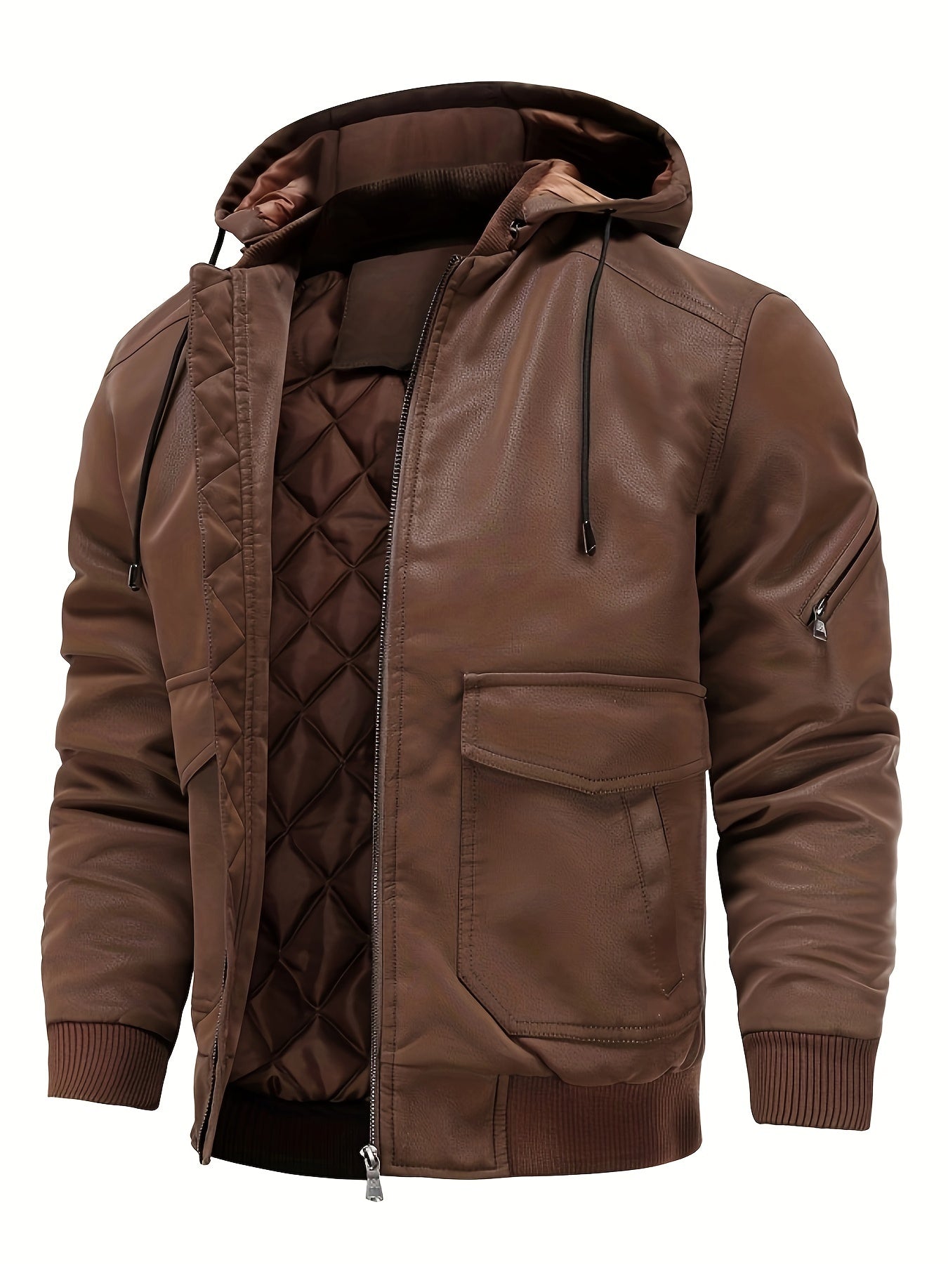 Kyle | Men's Hooded Bomber Jacket - Image 2