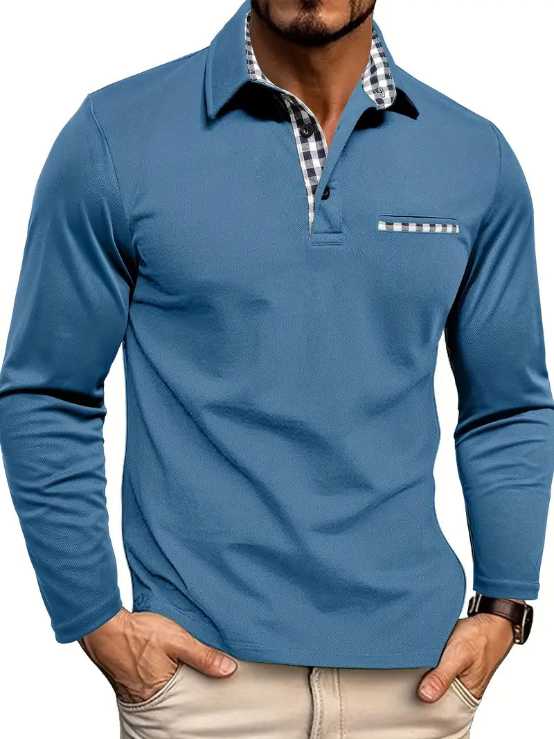 Raymond | Classic Men's Summer Polo Shirt with Long Sleeves - Image 4
