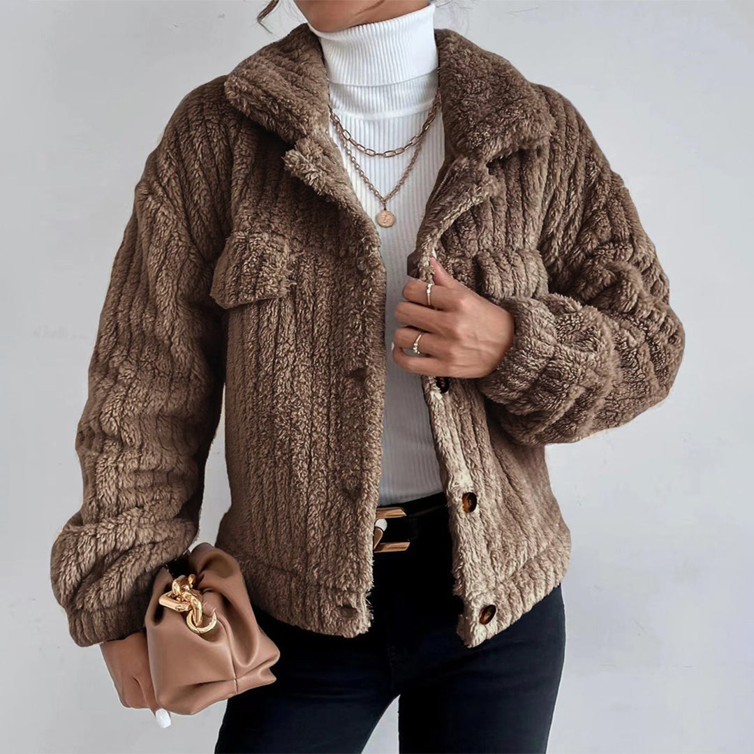 Mandy | Women's Button-Down Sherpa Jacket - Image 4