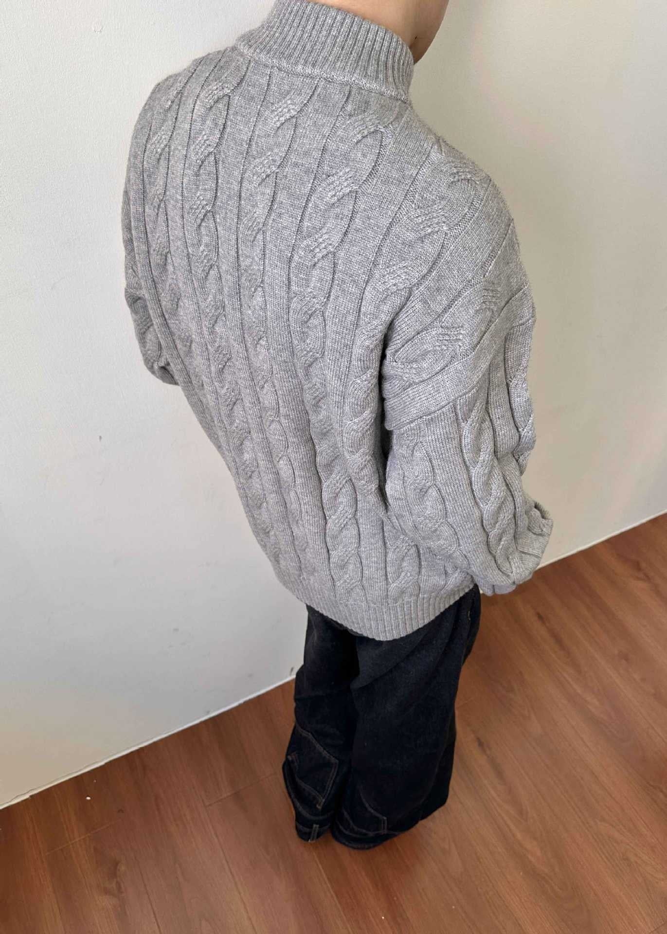 Andy | Men's Quarter-Zip Cable Knit Sweater - Image 3