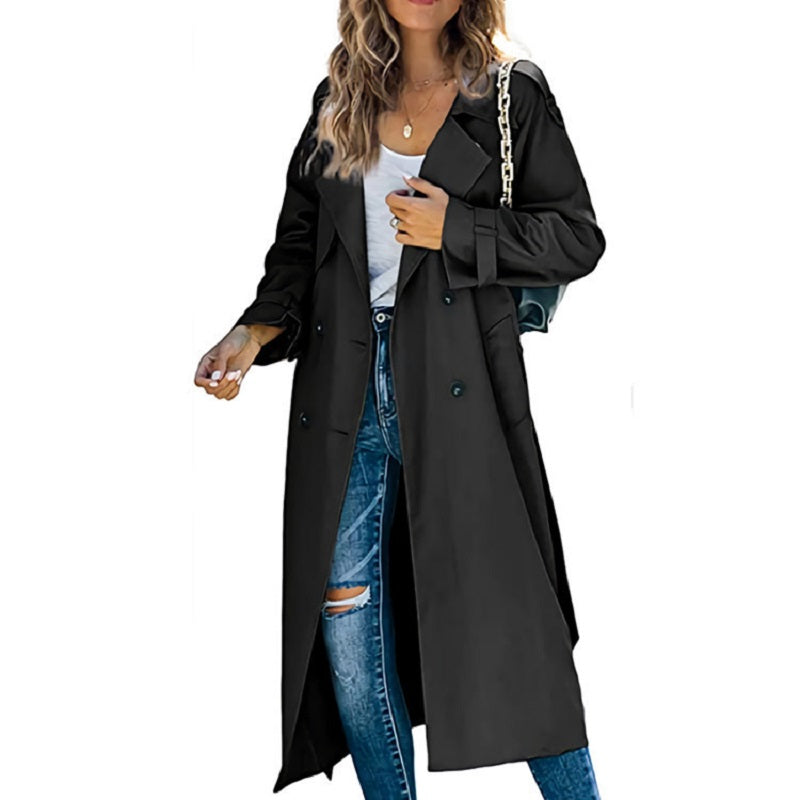 Kathy | Women's Double-Breasted Long Coat - Image 2