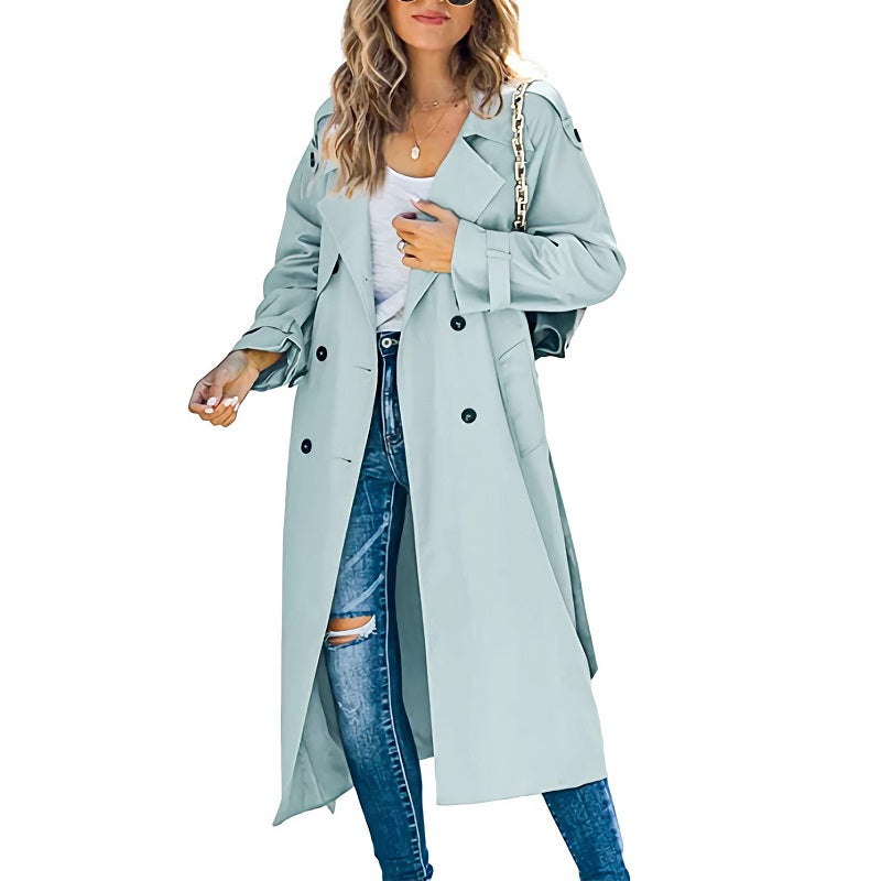 Kathy | Women's Double-Breasted Long Coat - Image 3