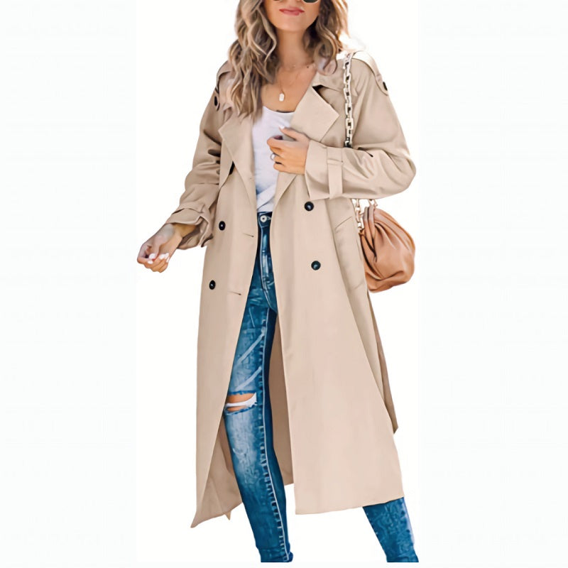 Kathy | Women's Double-Breasted Long Coat - Image 5