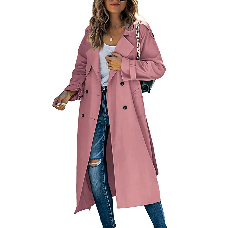 Kathy | Women's Double-Breasted Long Coat - Image 6