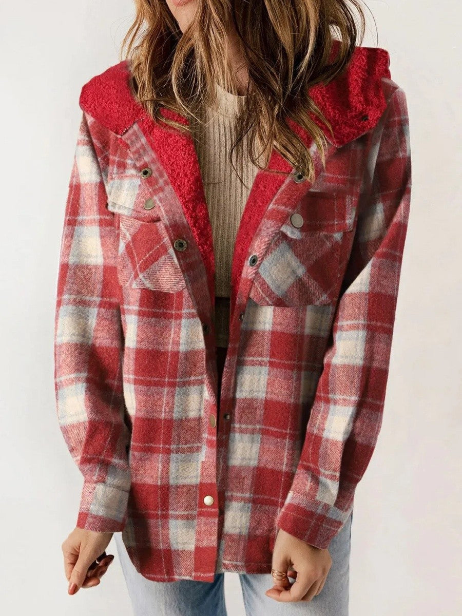 Marilyn | Women's Hooded Button-Down Flannel Jacket - Image 8