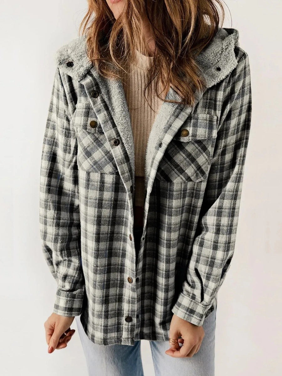 Marilyn | Women's Hooded Button-Down Flannel Jacket - Image 2