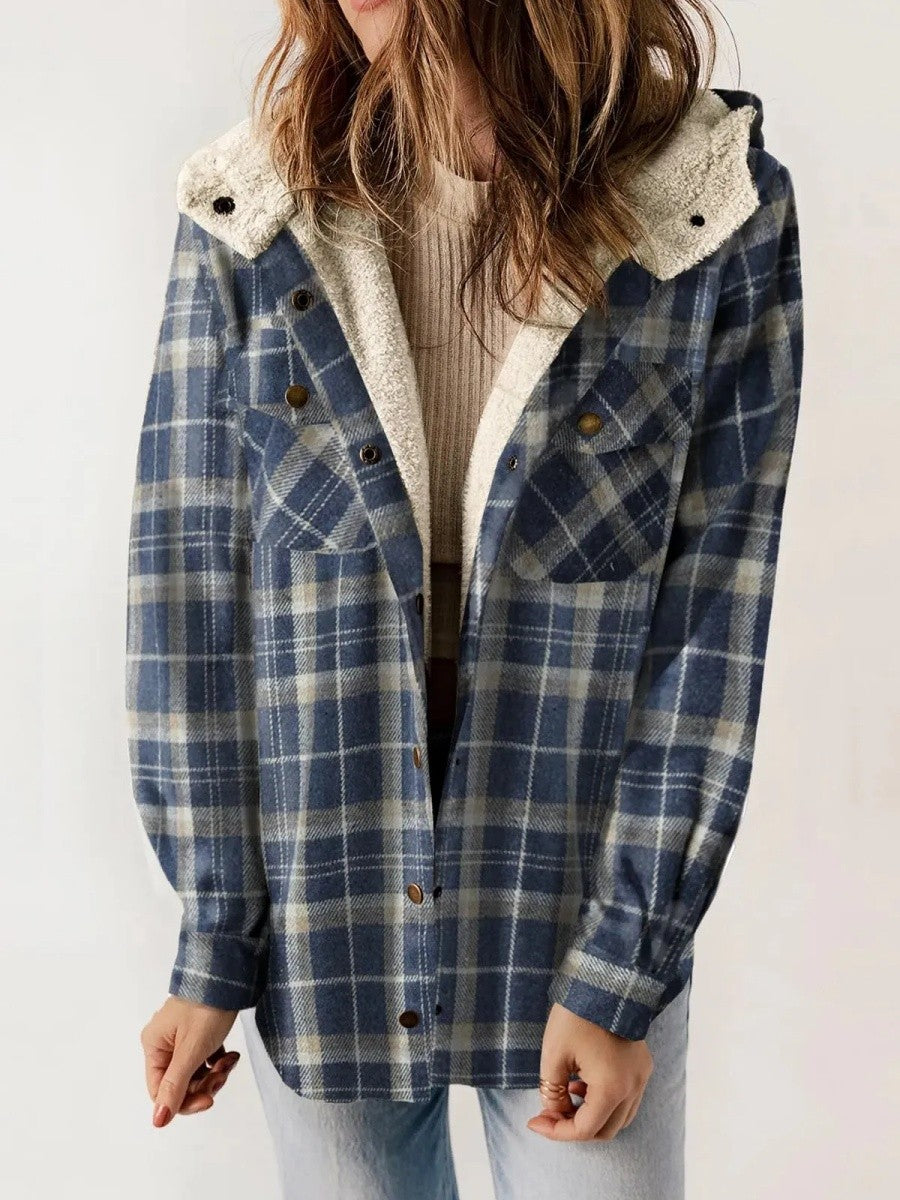 Marilyn | Women's Hooded Button-Down Flannel Jacket - Image 4