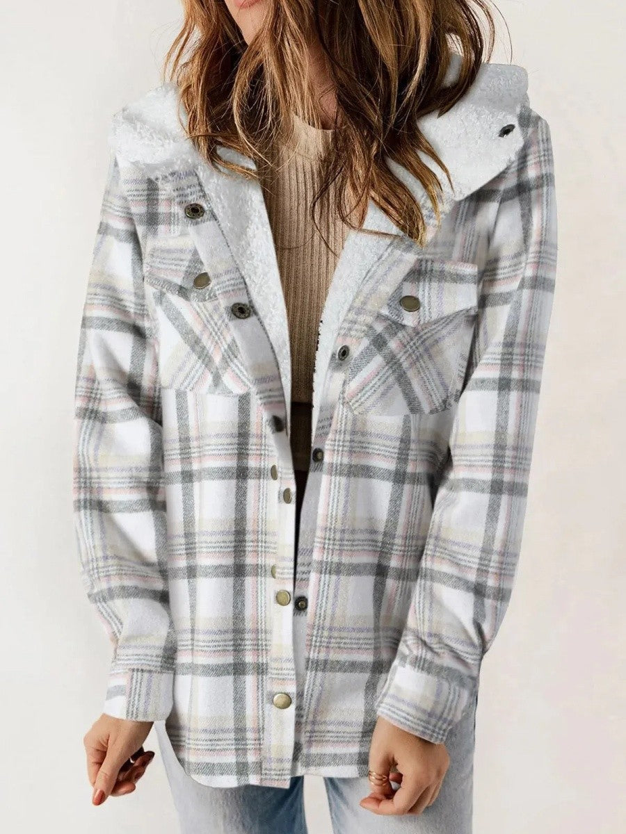 Marilyn | Women's Hooded Button-Down Flannel Jacket - Image 5