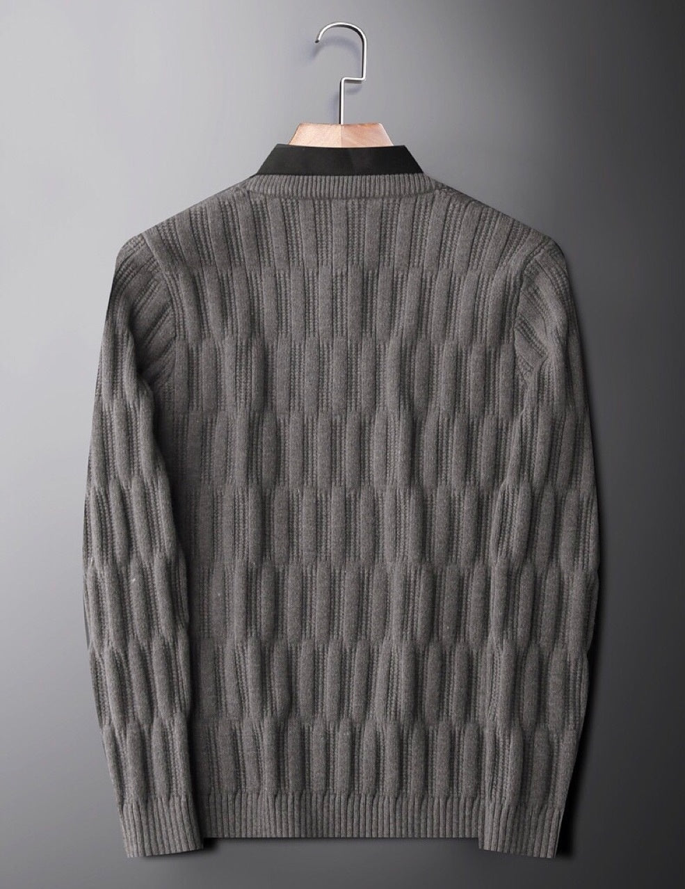 Lenny | Men's Ribbed Polo Collar Sweater - Image 3
