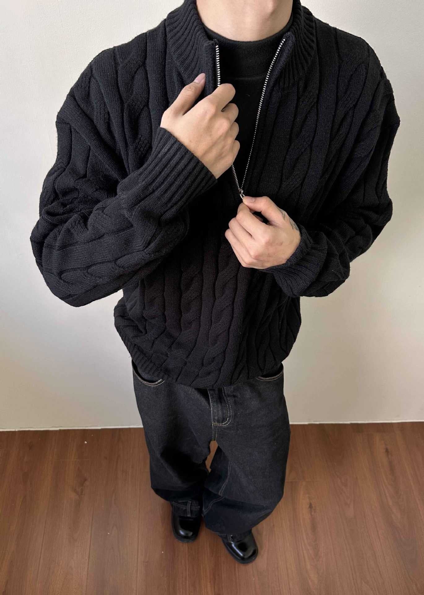 Andy | Men's Quarter-Zip Cable Knit Sweater - Image 6