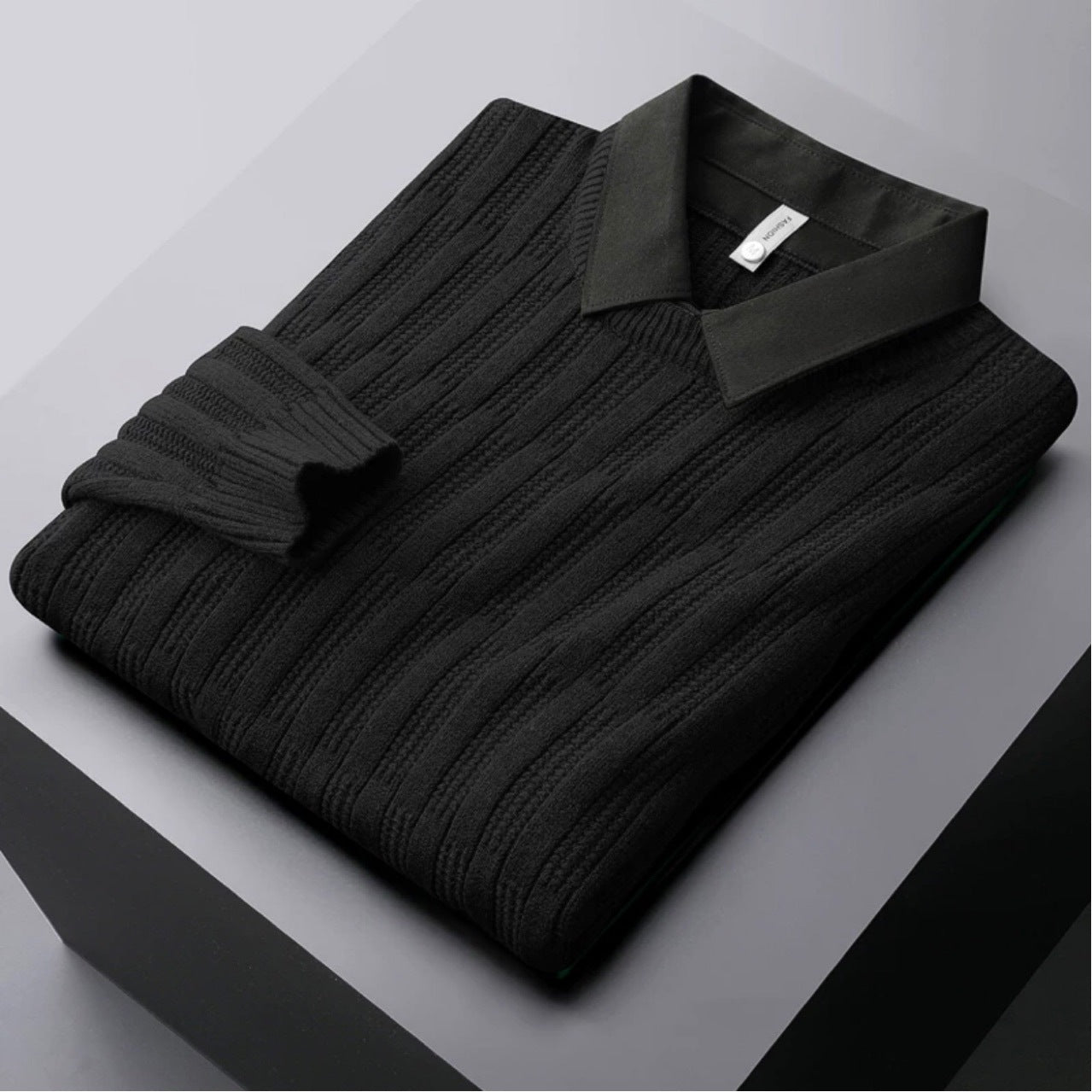 Lenny | Men's Ribbed Polo Collar Sweater - Image 5