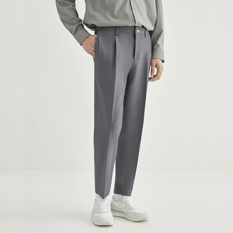 Stan | Men's High-Waisted Pleated Cropped Pants - Image 8