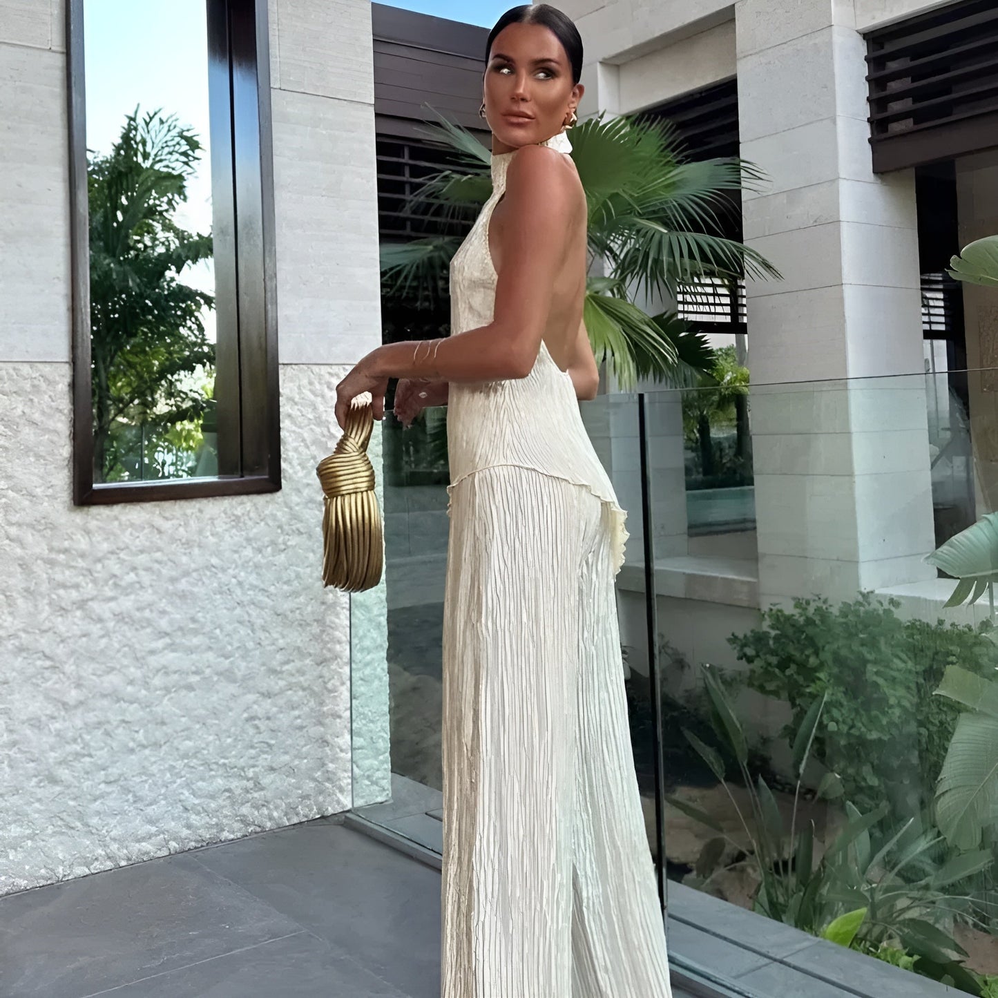 Madison | Elegant Asymmetrical Backless Jumpsuit for Women - Image 2