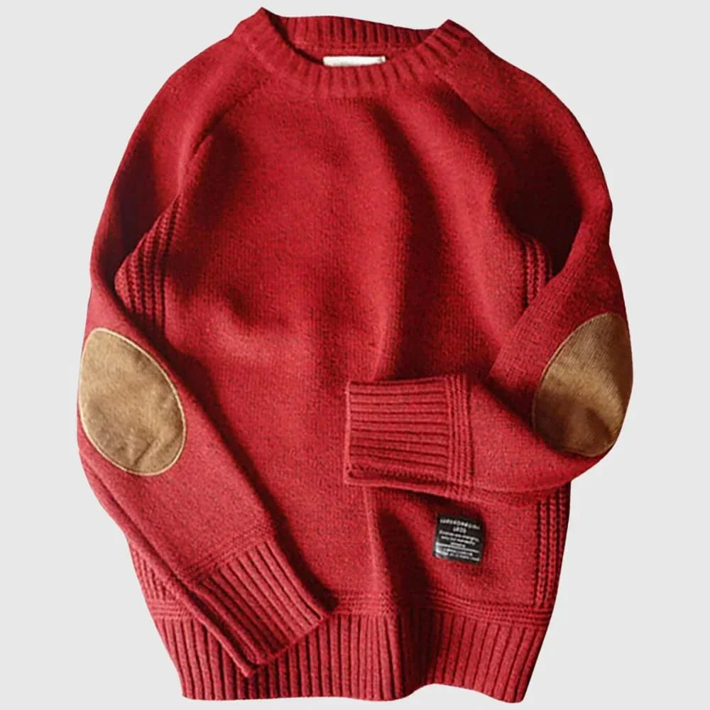 Floyd | Men's Crew Neck Elbow Patch Sweater - Image 9