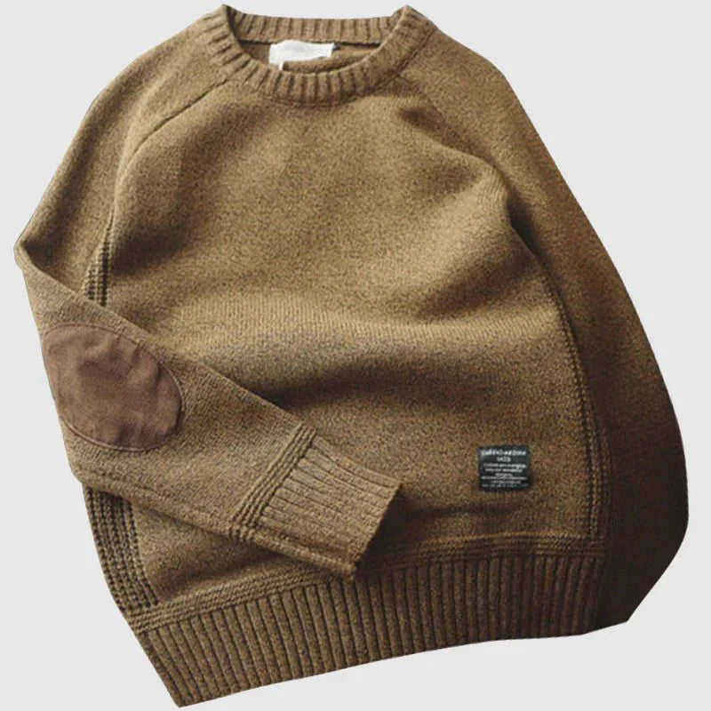 Floyd | Men's Crew Neck Elbow Patch Sweater - Image 8