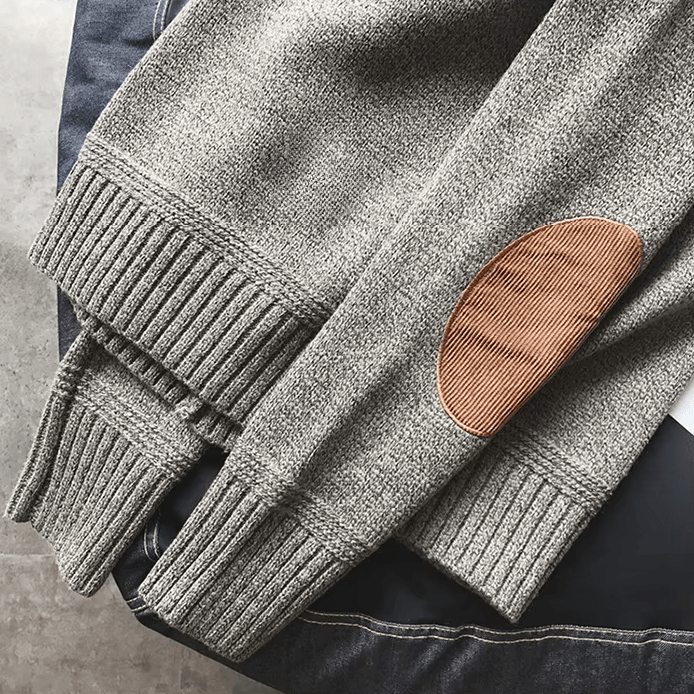 Floyd | Men's Crew Neck Elbow Patch Sweater - Image 3