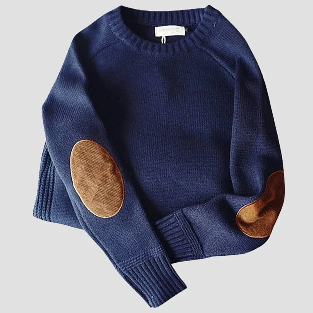 Floyd | Men's Crew Neck Elbow Patch Sweater - Image 7