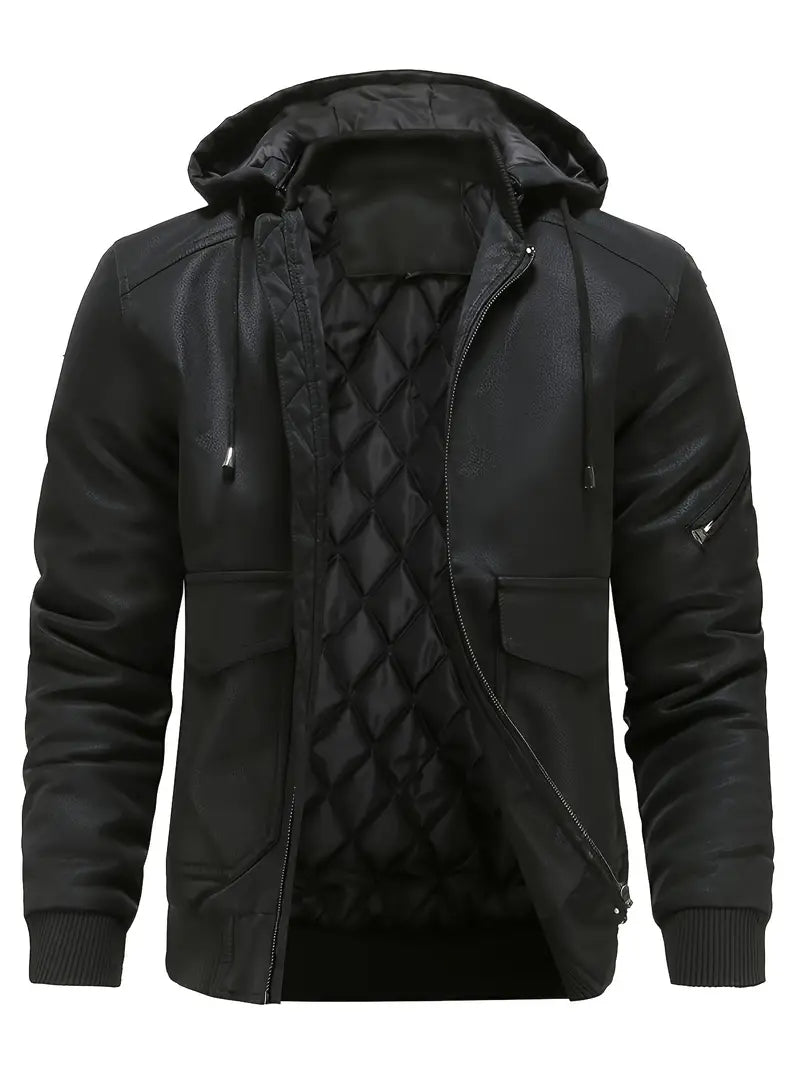 Kyle | Men's Hooded Bomber Jacket - Image 8