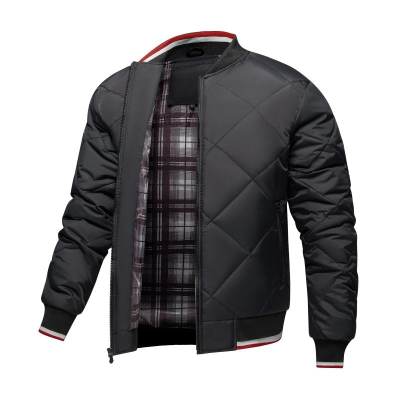 Paul | Men's Diamond Quilted Bomber Jacket - Image 13