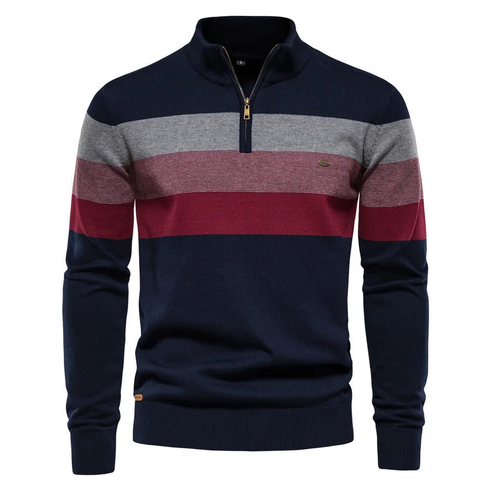 Edward | Men's Half-Zip Striped Sweater - Image 3