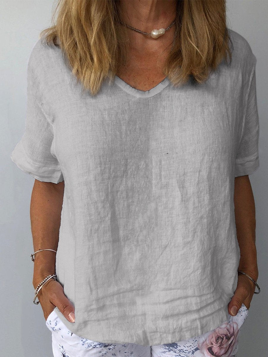 Tessa | Women's Comfortable Casual Cotton Linen Top - Image 2