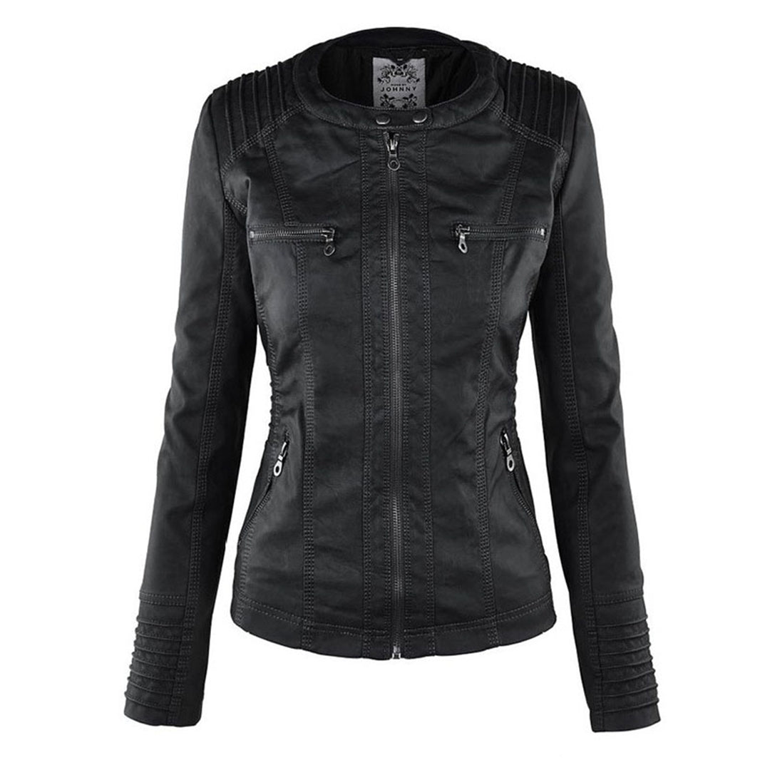 Eileen | Women's Hooded Slim Fit Biker Jacket - Image 5