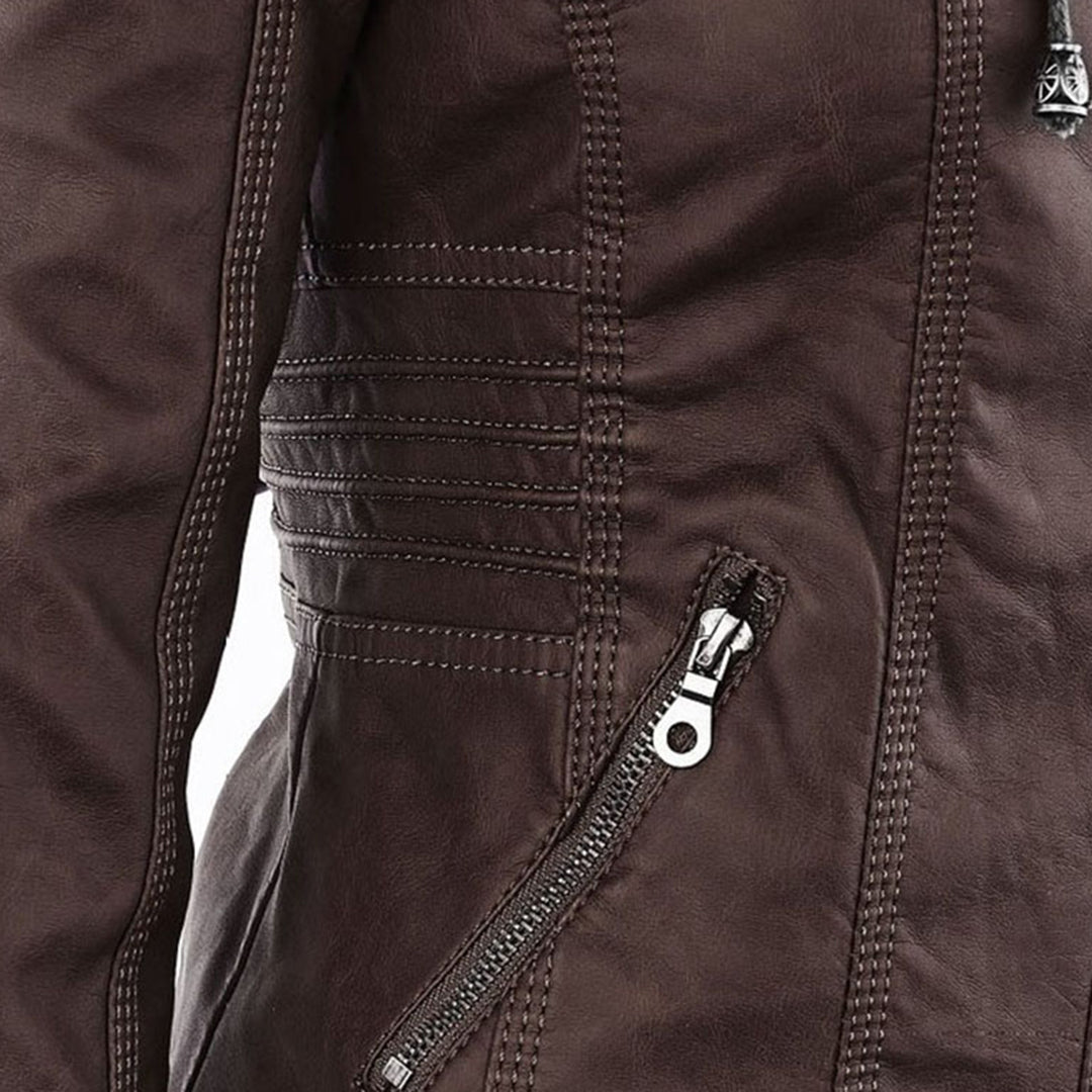 Eileen | Women's Hooded Slim Fit Biker Jacket - Image 15