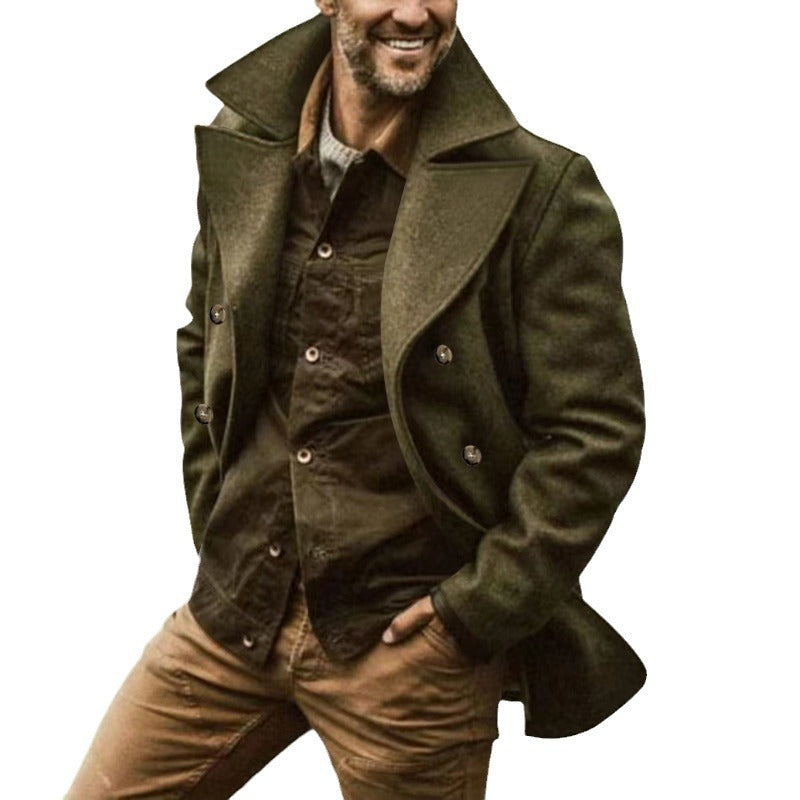 Men's Elegant Wool Peacoat