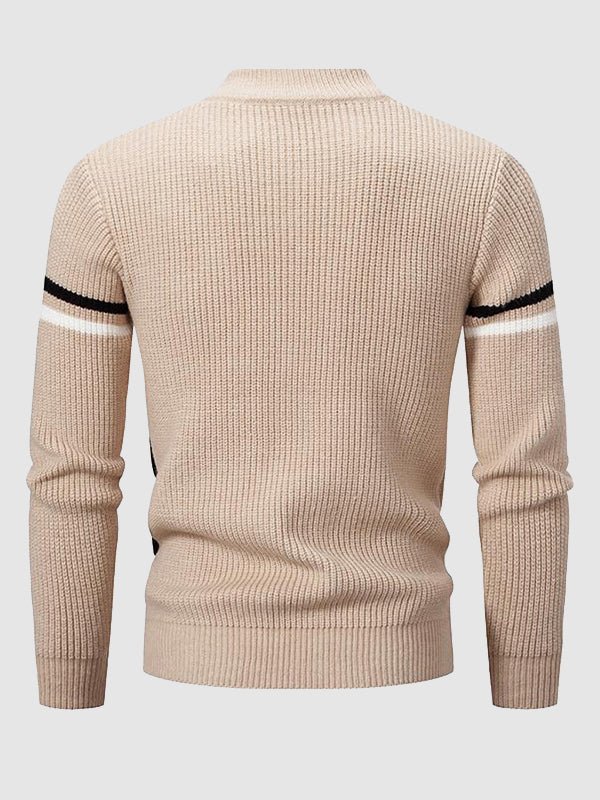 Terrence | Men's Mock Neck Color Block Sweater - Image 6